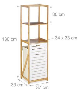 NICOL Bambusz Fürdőszoba Polcrendszer - Szennyestartóval - 130cm