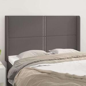 VidaXL szürke műbőr fejtámla szárnyakkal 147x16x118/128 cm