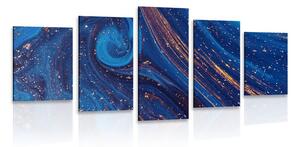 5 részes kép kék absztrakció