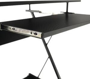 KONDELA Mozgatható számítógépasztal/Gamer asztal kerekekkel, fekete, TARAK