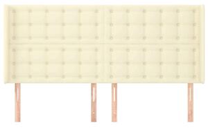 VidaXL krémszínű műbőr fejtámla szárnyakkal 203x16x118/128 cm