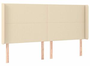 VidaXL Fejtámla - Szövet - Krémszín - 183x16x118/128 cm