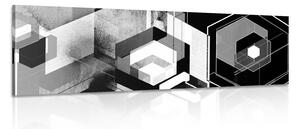 Kép futurikus geometria fekete fehérben