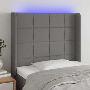 VidaXL sötétszürke szövet LED-es fejtámla 103x16x118/128 cm