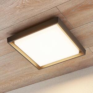 Lucande LED kültéri mennyezeti világítás Birta, sötét szürke, IP54, 34 cm, Alu / szürke / cink, Alumínium, Modern
