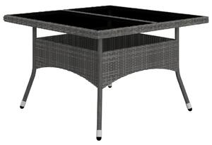 VidaXL 9 részes szürke polyrattan és üveg kerti étkezőgarnitúra