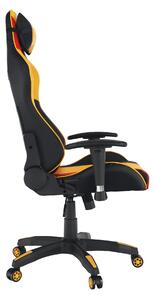 KONDELA Irodai/gamer szék, sárga/fekete/narancssárga, SOLERO