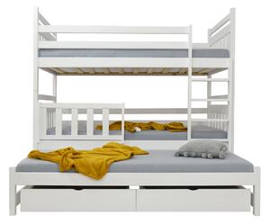 Wilsondo PETRA 5 emeletes ágy pótággyal - fehér Méret: 180x80