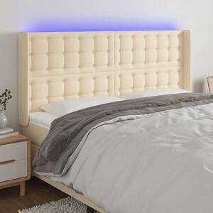VidaXL krémszínű szövet LED-es fejtámla 183x16x118/128 cm