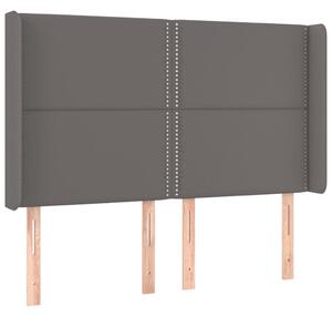 LED-es Ágyfejtámla - Szürke Műbőr - 147x128cm
