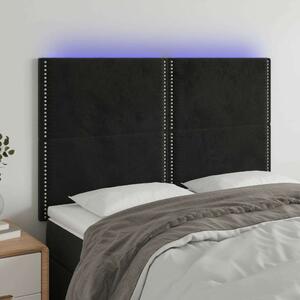 VidaXL fekete bársony LED-es fejtámla 144x5x118/128 cm