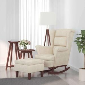 HomeElegance Hintaszék Lábtartóval - Bársony - Krémszín