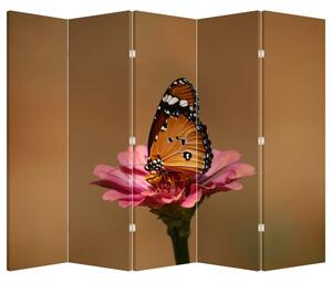 Paraván - Pillangó a virágon (210x170 cm)