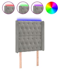 VidaXL világosszürke bársony LED-es fejtámla 83x16x118/128 cm