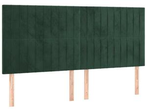 VidaXL sötétzöld bársony LED-es fejtámla 180x5x118/128 cm
