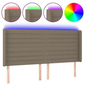 VidaXL tópszínű szövet LED-es fejtámla 183x16x118/128 cm