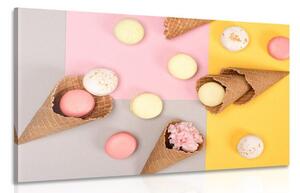 Kép ízletes macroons tölcsérben