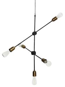 House Doctor Fekete fém függőlámpa Molecular 68 cm