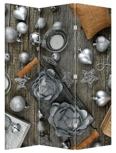 Paraván - ezüst karácsonyi dekoráció (126x170 cm)