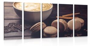 5-részes kép kávé és csokis macaroons