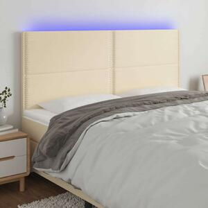 VidaXL krémszínű szövet LED-es fejtámla 180x5x118/128 cm