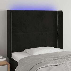 VidaXL fekete bársony LED-es fejtámla 93x16x118/128 cm