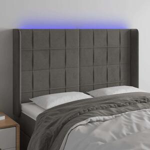 Bársony LED Fejtámla - Sötétszürke - 147x16x118/128cm