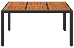 VidaXL fekete polyrattan falapos kerti asztal 150 x 90 x 75 cm