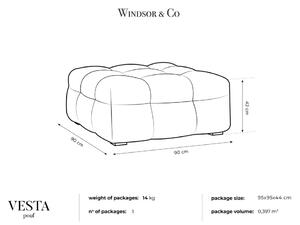 Vesta szürke bársony puff - Windsor & Co Sofas