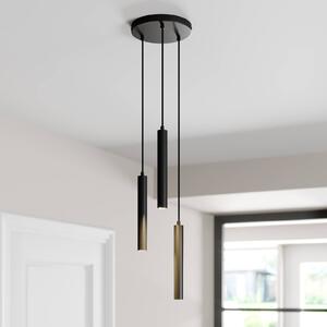 Arcchio LED-es függőlámpa Franka, 3 lámpás, Ø 24 cm, fekete, Fekete, Nappali / Étkező, Alumínium, Modern