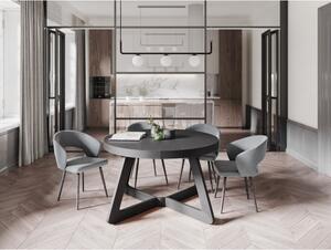 Bodil fekete tölgyfa bővíthető asztal, ø 130 cm - Windsor & Co Sofas