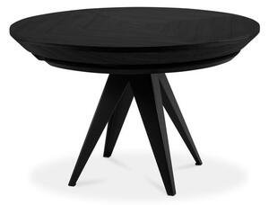 Magnus fekete tömör tölgyfa bővíthető asztal, ø 120 cm - Windsor & Co Sofas