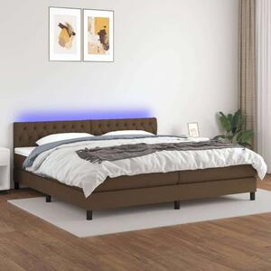 VidaXL LED-es Ágy - Barna Szövet - 200x200 cm