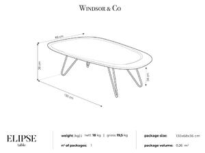 Elipse tárolóasztal tölgyfa asztallappal, 130 x 68 cm - Windsor & Co Sofas