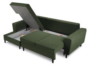 Moghan zöld kordbársony kinyitható kanapé, bal oldali - Micadoni Home