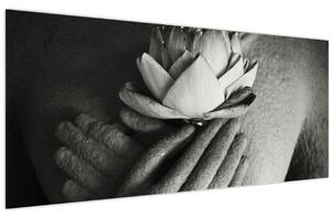 Kép - Lótusz Buddha kezében (120x50 cm)