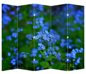 Paraván - A kék virágok (225x180 cm)
