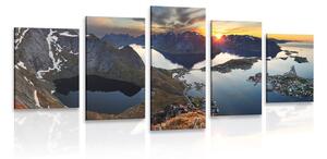 5 részes kép bájos hegyi panoráma