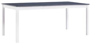 VidaXL Étkezőasztal - Fenyőfa - 180x90cm - Fehér/Szürke
