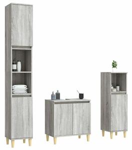 VidaXL Fürdőszoba Bútorszett - 3 részes - Sonoma Szürke