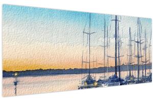 Kép - Csónakázás, akvárium (120x50 cm)