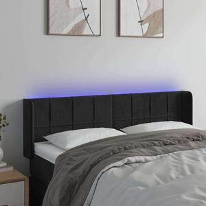 VidaXL LED-es Fejtámla - Bársony - Fekete - 147cm