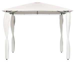 VidaXL krémszínű pavilon oszlop takarókkal 3 x 3 x 2,6 m 160 g/m²