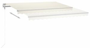 VidaXL krémszínű automata szélérzékelős és LED-es napellenző 400x350cm