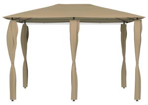 VidaXL tópszínű pavilon oszlop takarókkal 3 x 4 x 2,6 m 160 g/m²