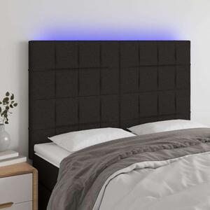 VidaXL Fekete Szövet LED Fejtámla - 144x5x118/128 cm