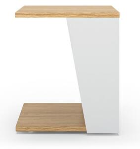 Dohányzóasztal tölgyfa dekoros asztallappal 40x40 cm Albi - TemaHome