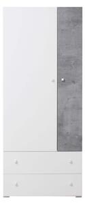 ME FABIO S3 ruhásszekrény Szín: Fehér / beton