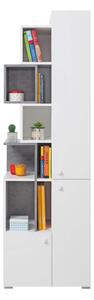 FABIO S4 polcos szekrény Szín: Fehér / beton