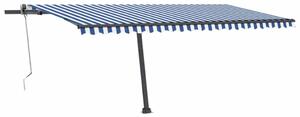 VidaXL kék és fehér automata póznás napellenző 500x300 cm